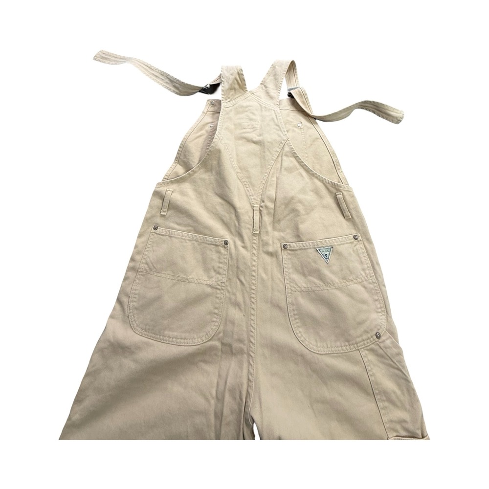 Guess Overalls Womens M 36x30 Tan Vintage 90s Cotton Utility Boho - Picture 13 of 15